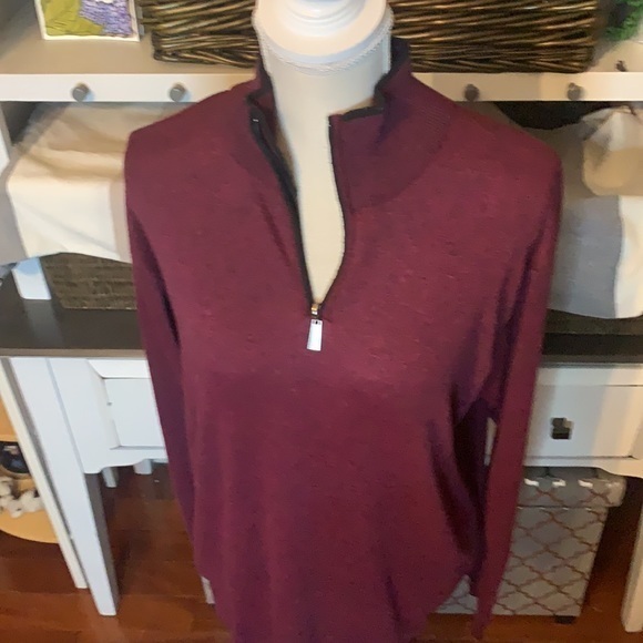 Portobello New York Tailored Fit Burgundy Lightweight Sweater Size 2XL - Picture 3 of 9